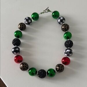 Girls Holiday Bubble Necklace Christmas colors